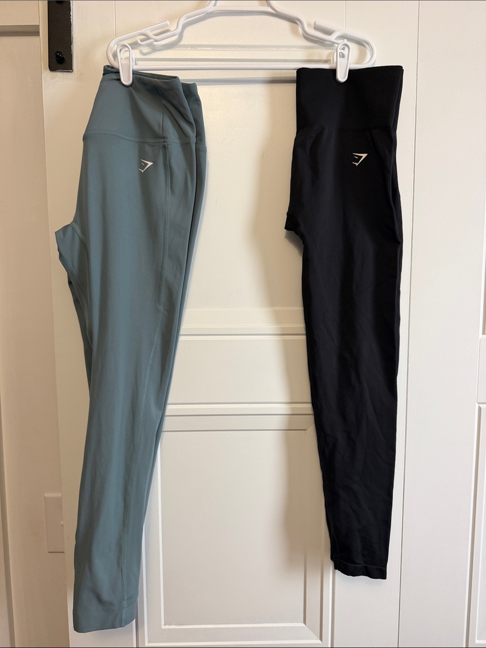 Gymshark High-Waist Leggings Duo — Sage Green & Black